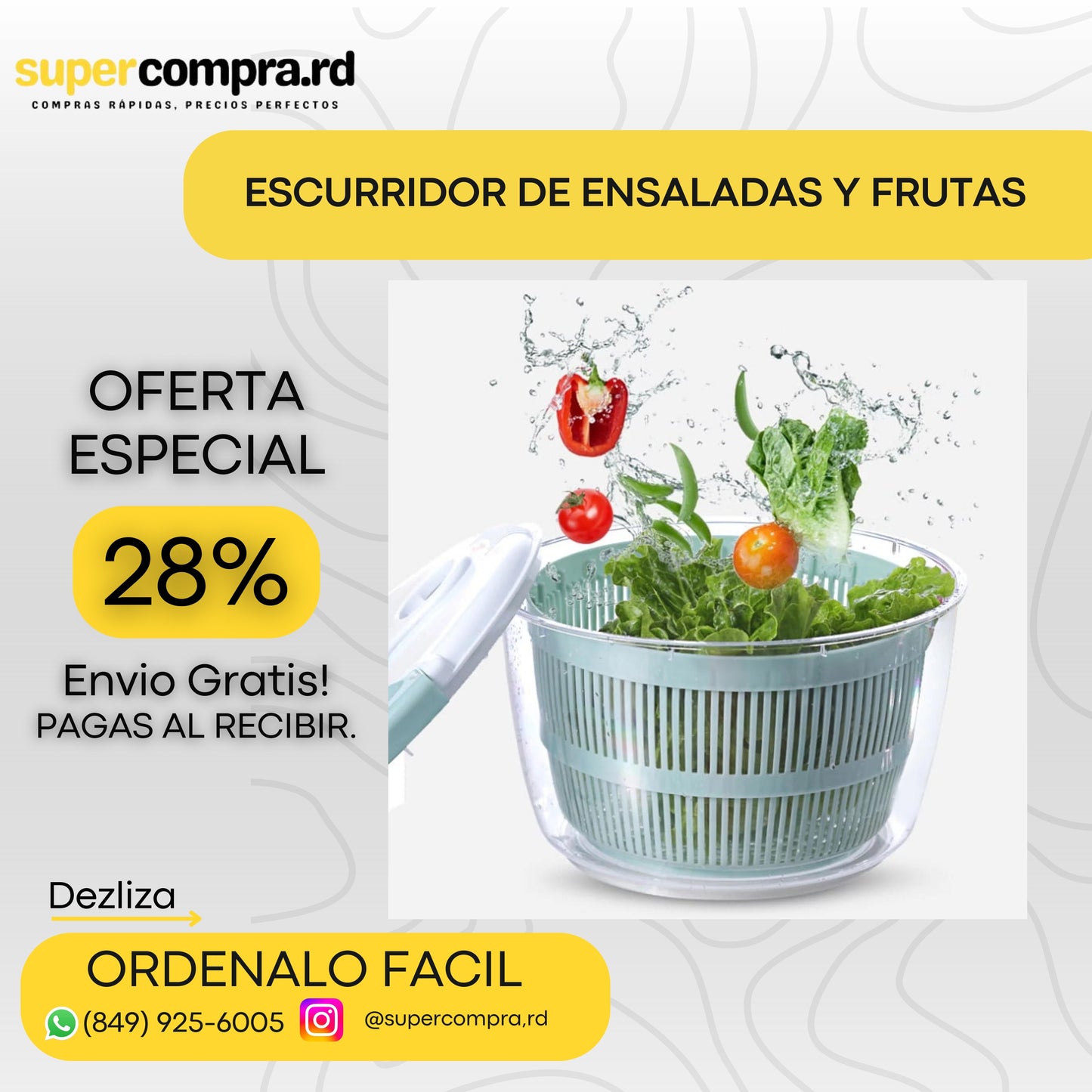 ESCURRIDOR DE ENSALADAS Y FRUTAS