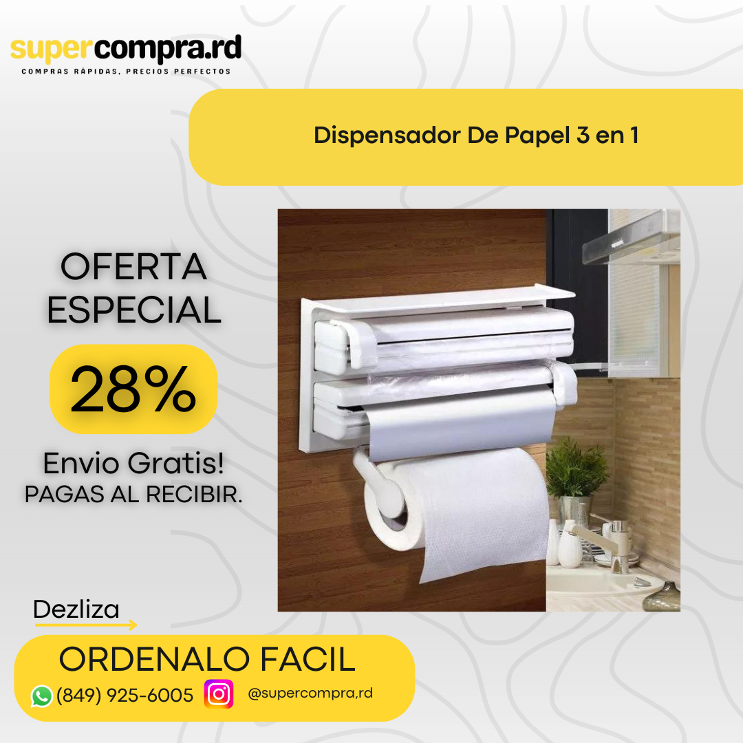 DISPENSADOR DE PAPEL 3 EN 1